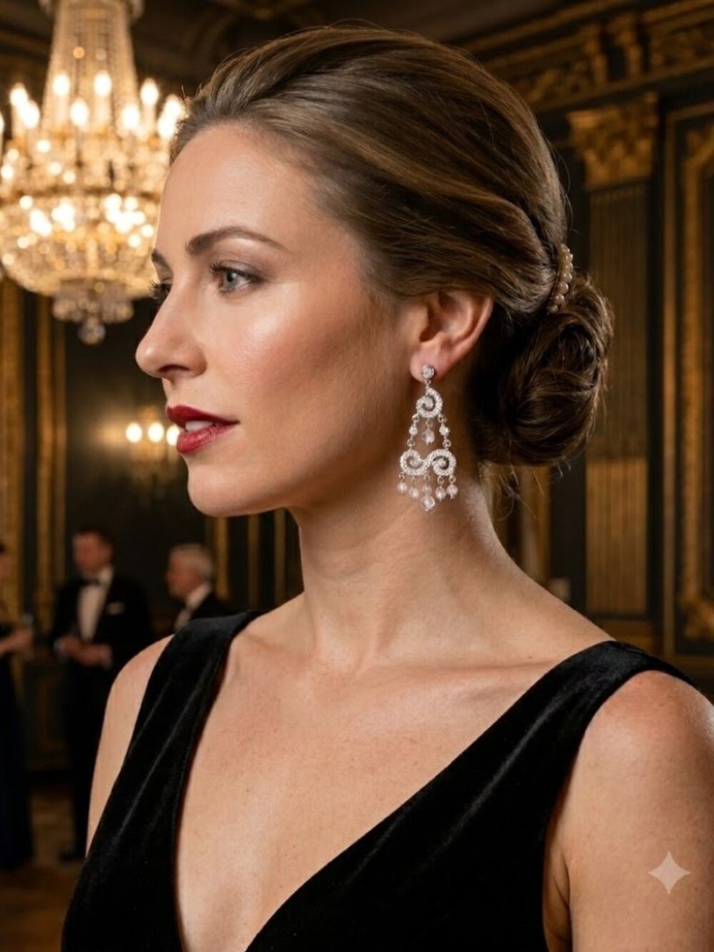Nwt Sterling Silver CZ chandelier earrings